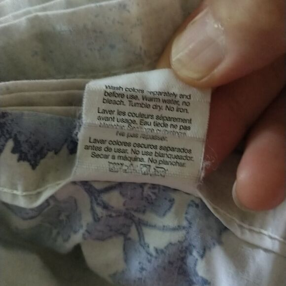 VTG Westpoint Stevens Twin Fitted Flat Sheet Set Blue Floral  Cotton Blend - Picture 8 of 11